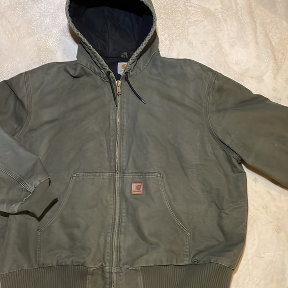 Carhartt Jacket Coat Heavy Cotton Zip Hooded Coat Mens 2XL - Picture 2 of 10
